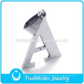 L-P0039 Shiny Wholesale Stainless Steel Letter "A" Alphabet Bead Pendant Chain Necklace